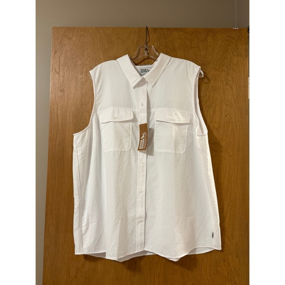 Eddie Bauer Tops - Eddie Bauer Mountain 3.0 Sleeveless Shirt Women's Size Tall 2XL White UPF 50 NWT
